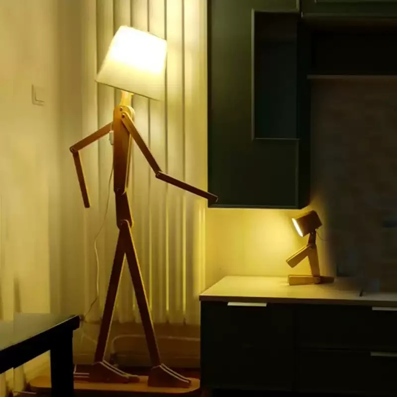 DIY Floor Light LED Humanoid Puppet Sofa with Personalized Decoration Cartoon Bedroom Standing Light