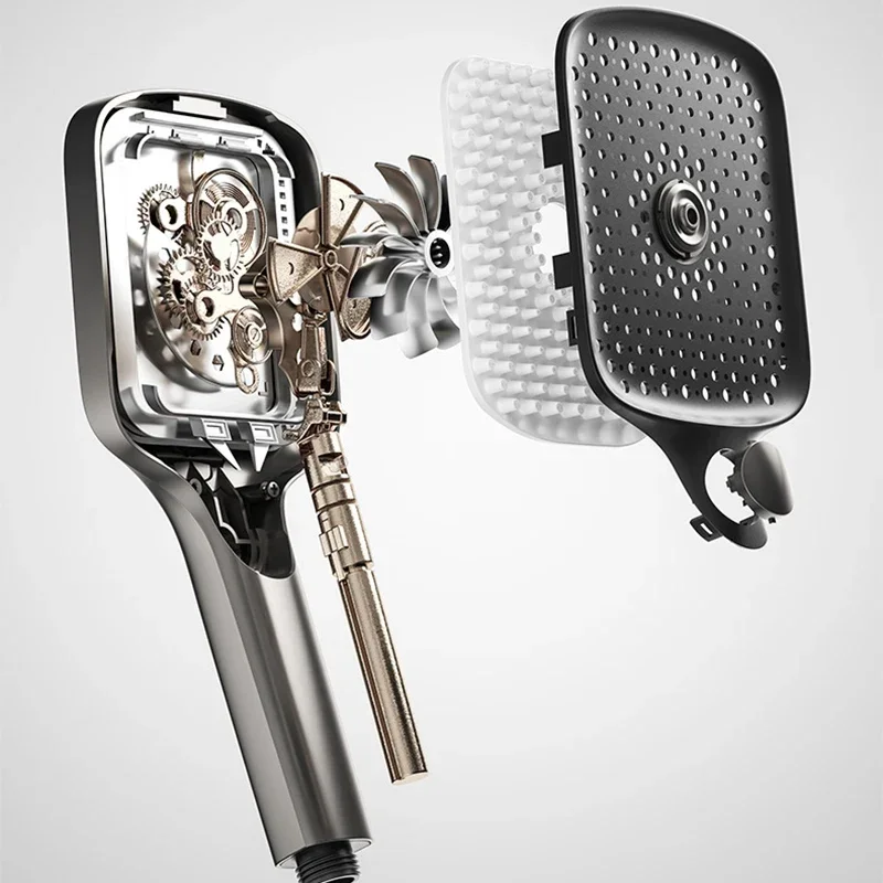 White Constant Temperature Digital Display Shower Set Bathroom Removed Chlorine Atmosphere Lamp Shower System Faucet Set