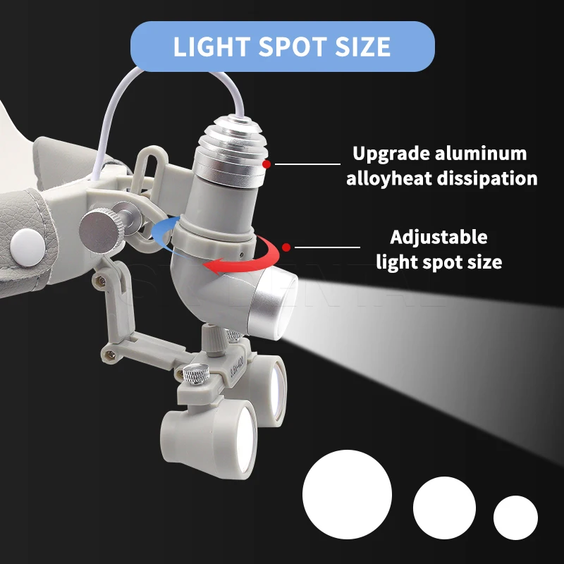 7W Dental LED Light Surgical Magnifier with Headlight 2.5X/3.5X Clinical Dental Loupes Dentistry Endodontics ENT Surgery Tools