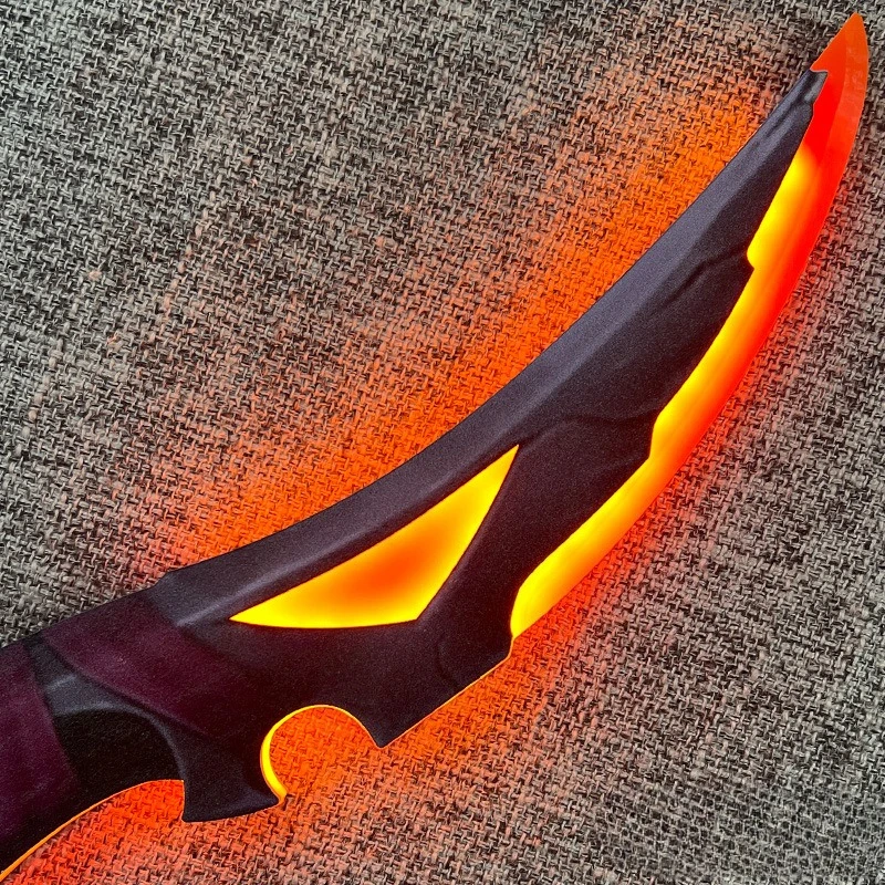 Cuchillo Katana nocturno acrílico Valorant de 31cm/12,2 pulgadas, modelo LED, accesorios, periféricos de juego, juguete luminoso, coleccionable, Cosplay, regalo para novio