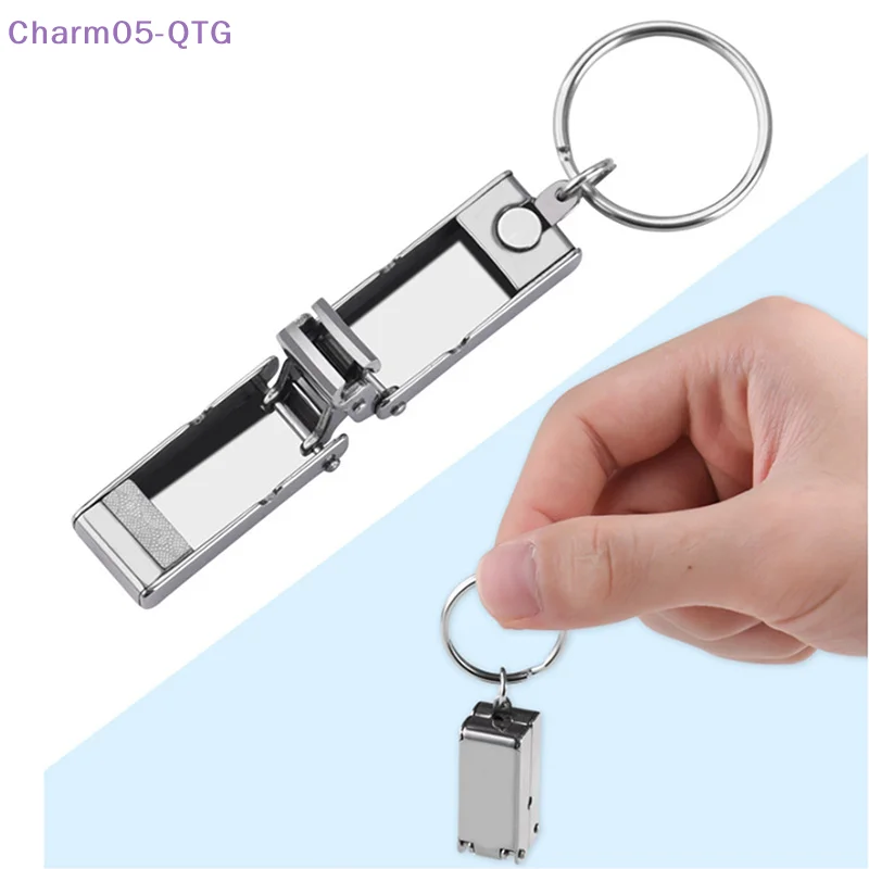NEW Stainless Steel Mini Folded Nail Clipper With Key Ring Handle Rotary Nail Clipper Nail Accessories And Tools Small Scissors