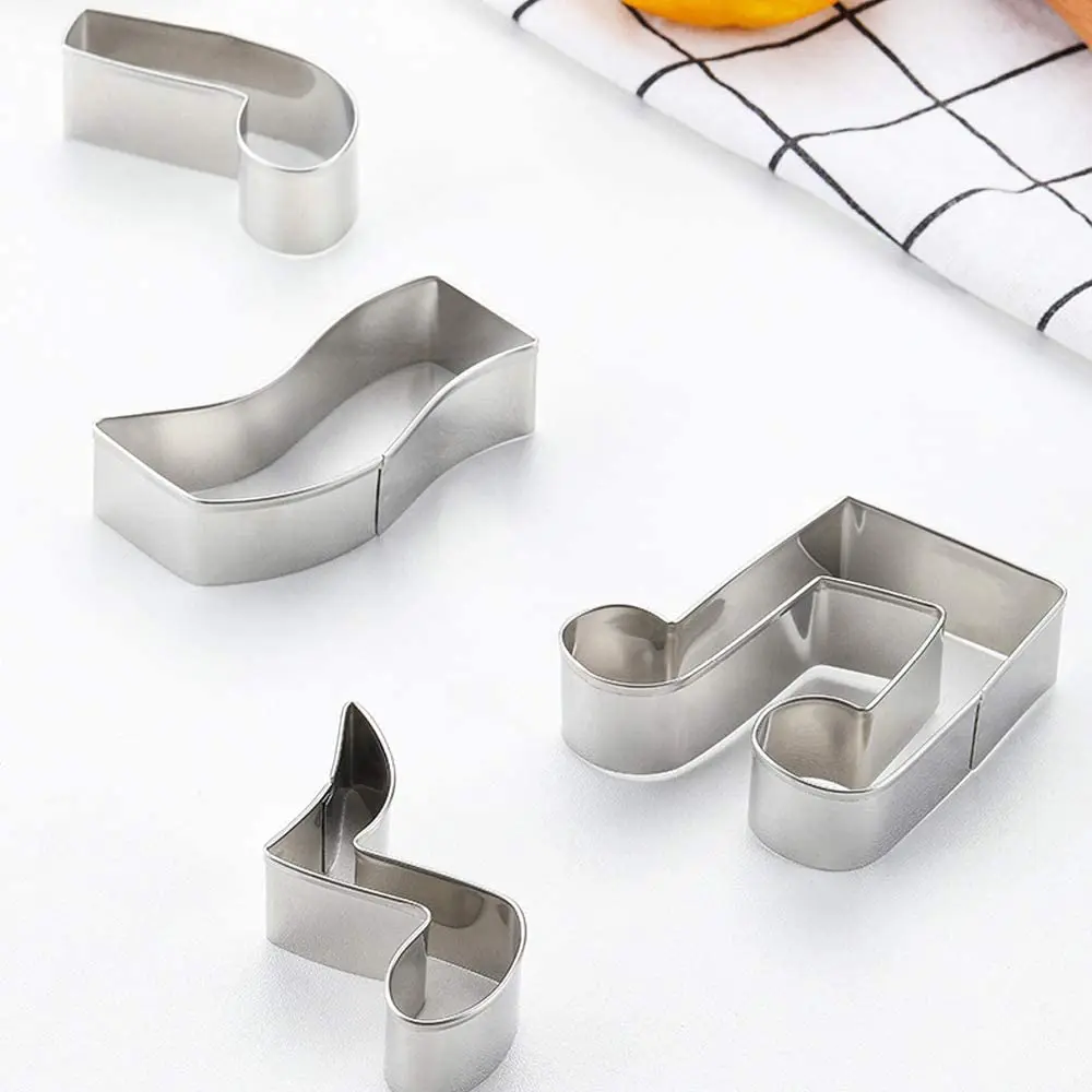 Music Note Cookie Cutter Mould Stainless Steel Piano Violin Guitar Piano Keyboard Biscuit Mold Fondant Pastry Decor Baking Tools