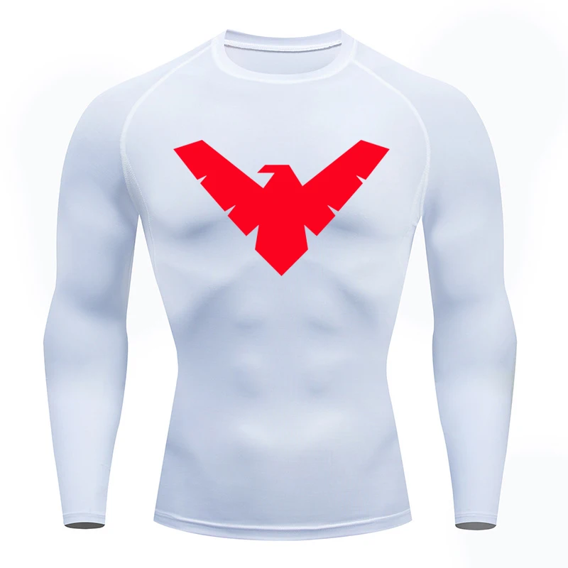 Summer Short Sleeve Compression Shirt Men Sports Top Running T Shirt Quick Dry Gym Workout Clothing Sun Protection Long Sleeve image 3