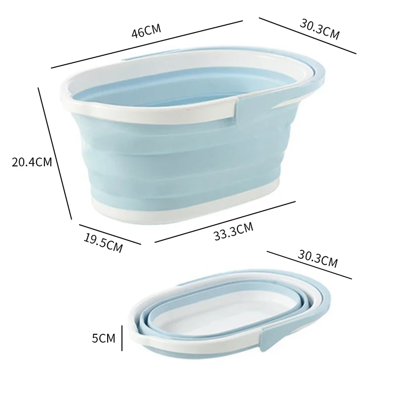 Folding Water Basin Camping Supplies Plastic Bucket Washbasin for Foot Spa Bath Fishing Car Wash Household Items Accessories