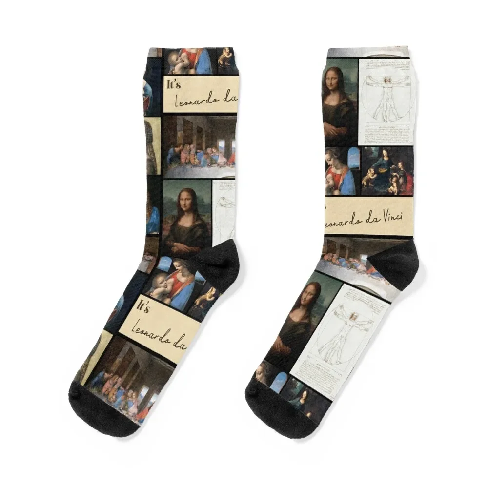 It’s Leonardo da Vinci Collection - Art Socks Rugby winter gifts Stockings man Male Socks Women's