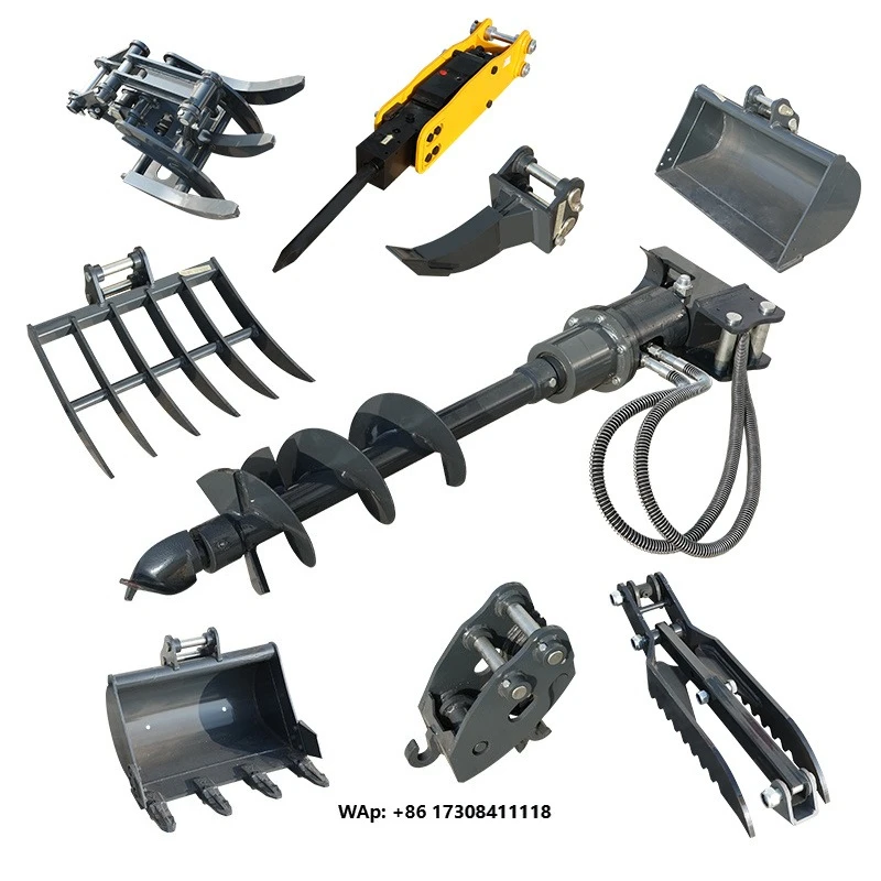 Powston Mini Excavator Attachments High Quality Accessories for Small Diggers | EPA Certified CE Certified 1-4Ton Tonnage 1 Year