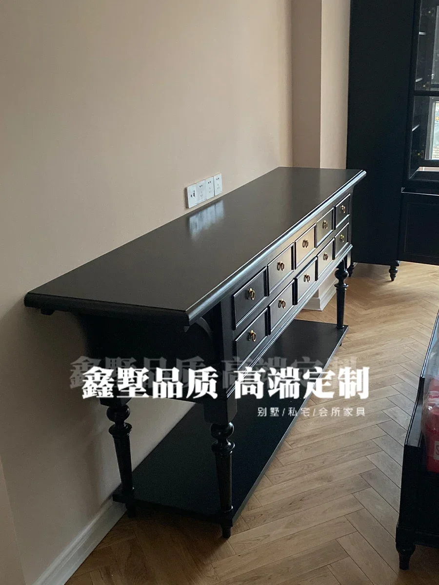 Retro Shoe Cabinet Entrance Cabinet Integrated Partition Living Room Entrance Console Tables Door Wall Cabinet