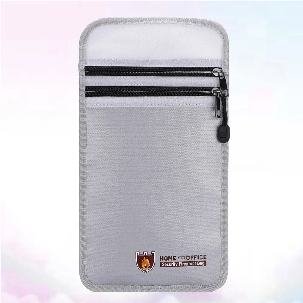 

Огнестойкая сумка для документов большой вместимости с двойной молнией, гладким застежением и термостойким покрытием для дома, офиса и школы