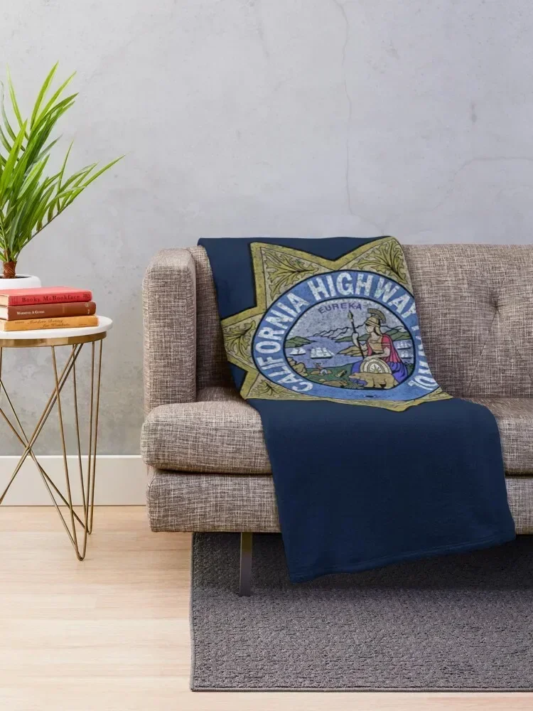 California Highway Patrol CHP, State Police, Law Enforcement Throw Blanket Furry Thins Polar Sofa Blankets