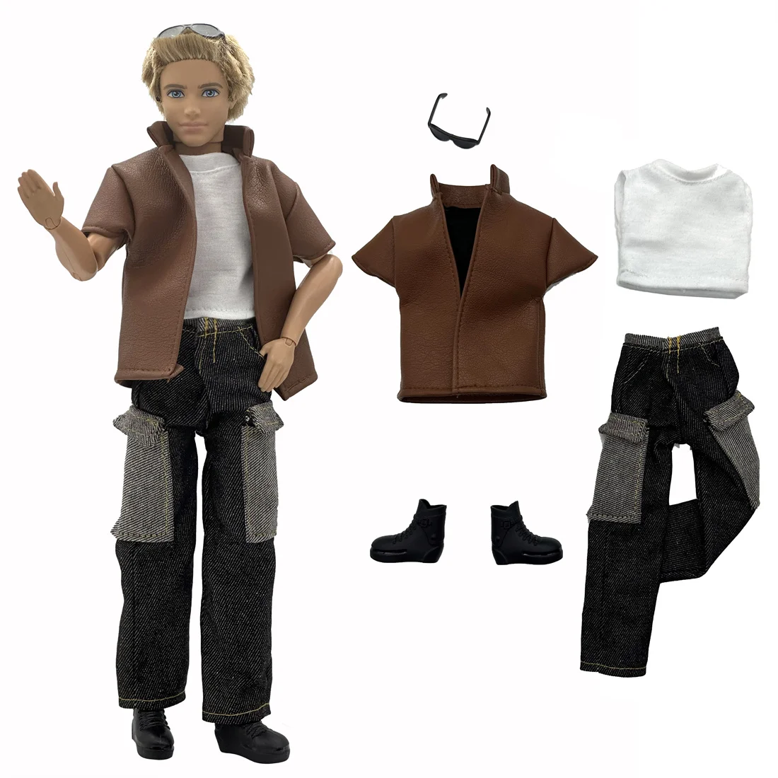 1 Set Ken Cloth Handmade Handsome Doll Accessories Casual Wear Suit for 30cm Ken Doll Kids Gift