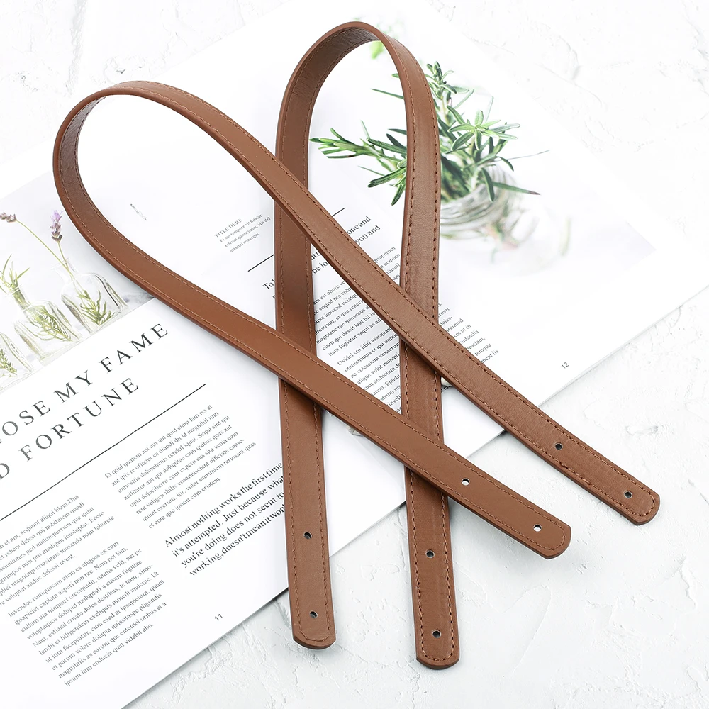 1 Pair 70cm PU Leather Purse Strap Handbag Handle Replacement Shoulder Handbag DIY Solid Color Sewing Strap Bag Accessories