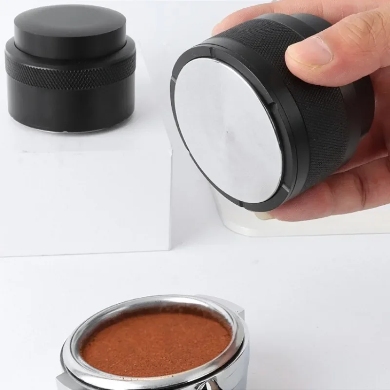 JUSTINLAU Stainless Steel Spring-Loaded Coffee Tamper Balanced Flat Base Press Tools for 51/53/58mm Coffee Accessories