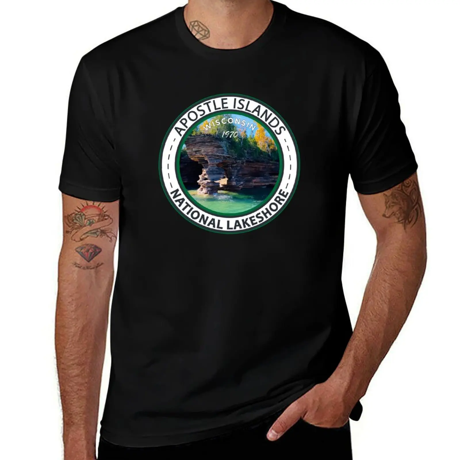 

Apostle Islands National Lakeshore Wisconsin Badge T-Shirt shirts graphic vintage clothes shirts men graphic