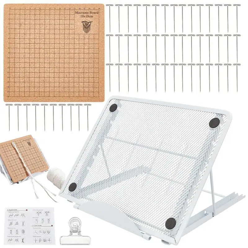 Square Braiding Board Knitting Board set Double Side Macrame Project Board with Grids for Braiding Bracelet Knotting String