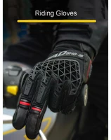 Guantes de cuero para motocicleta, resistentes al agua, transpirables, de piel de cabra, para montar en Motocross, dedo completo, para las cuatro estaciones