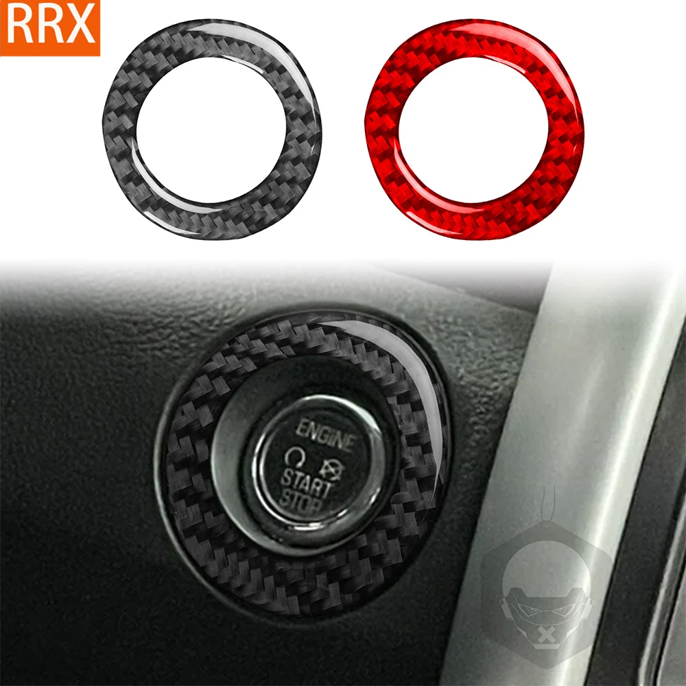 For Ford Edge SEL 2011-2014 Real Carbon Fiber Stickers Dashboard One-touch start panel Cover Car Accessories Interior decorative
