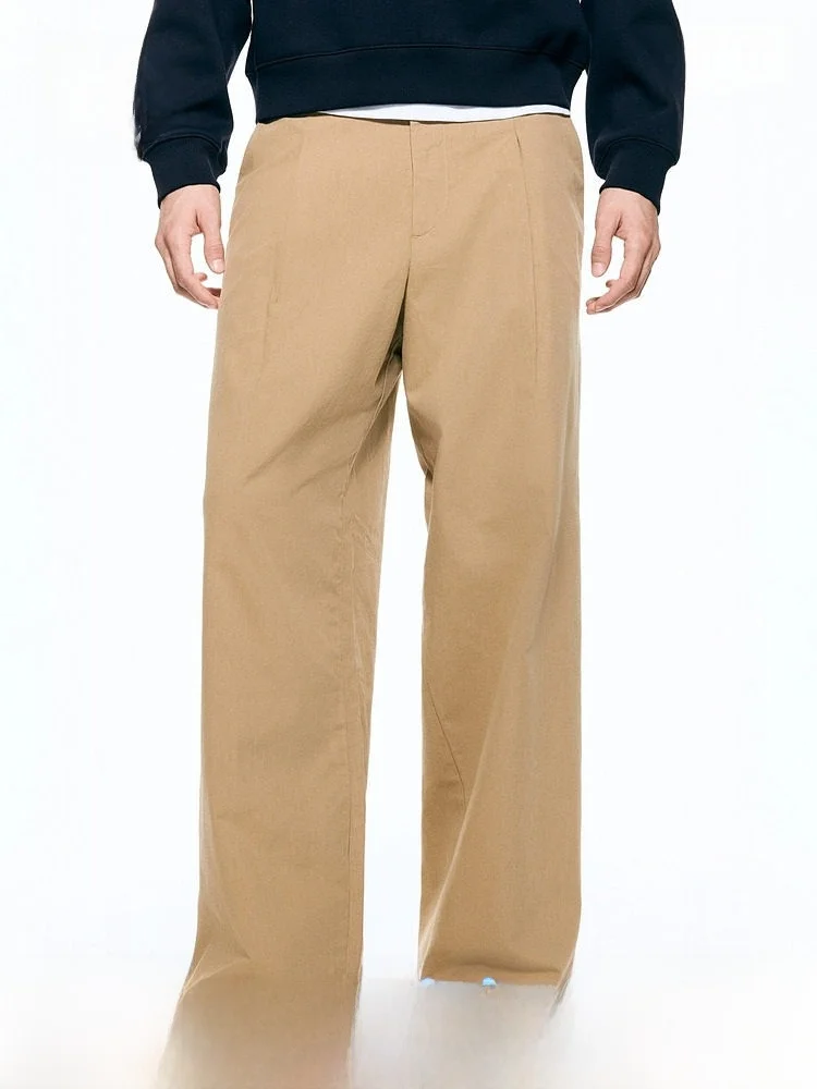 

Spring New Men's Loose Fit West Pants H&M 38444 Long Cotton And Lenzing Lyocell Fiber Blend Comfortable Classic Trousers