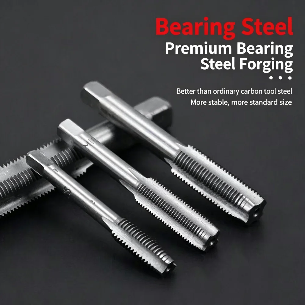 40Pcs Alloy Steel Tap & Die Set - Metric Hand Tap Wrench + Die Stock for Thread Cutting Hardware Tool Kit
