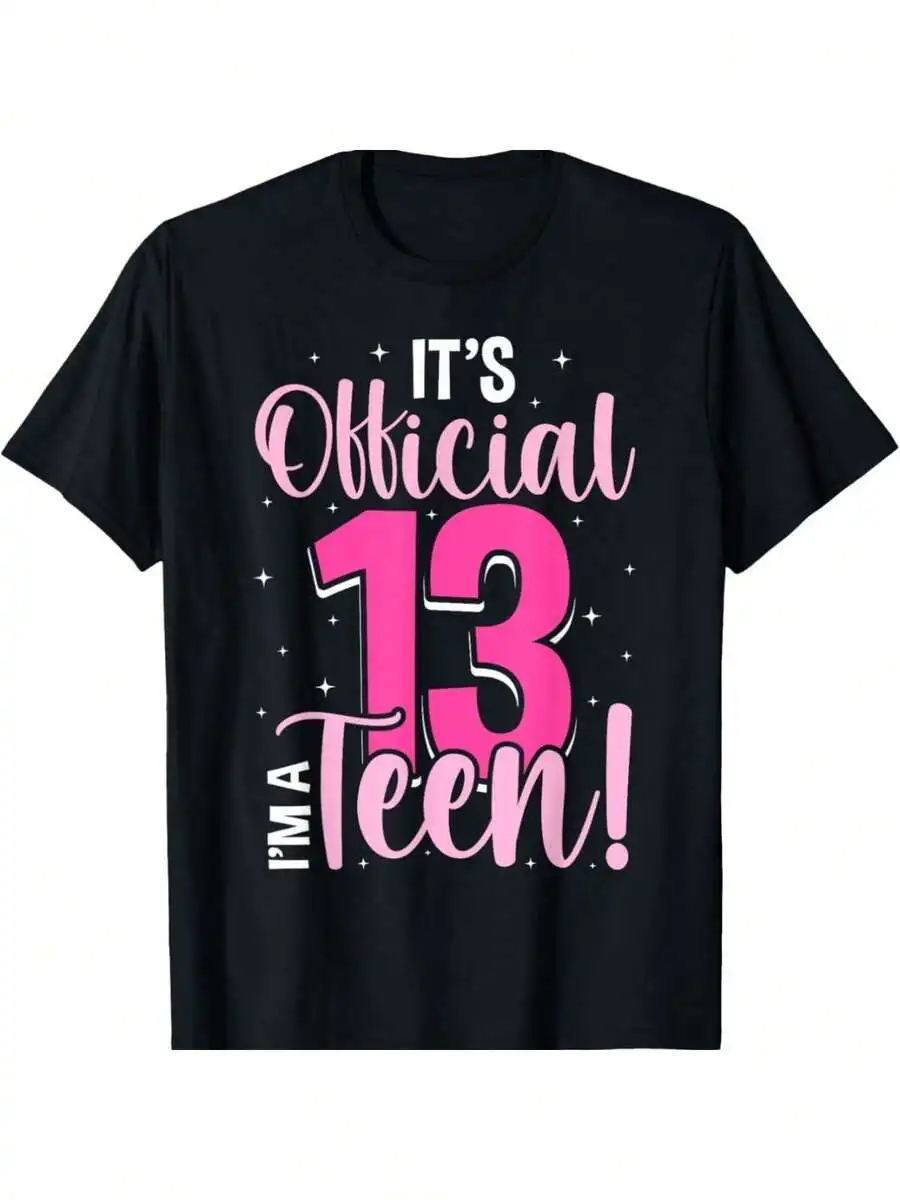 13th Birthday Girls 13 Years Teen T-Shirt For Adult, Soft Fabric, Breathable, Comfortable Short