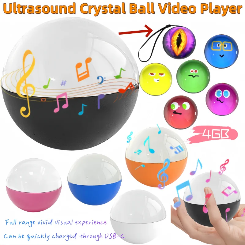 ثلاثية الأبعاد ذاكرة فيديو كريستال الكرة الفن كرة زجاجية مصباح كروية بكسل عرض 2.7 بوصة شاشة 4 جيجابايت مشغل فيديو للزفاف/الذكرى السنوية #1