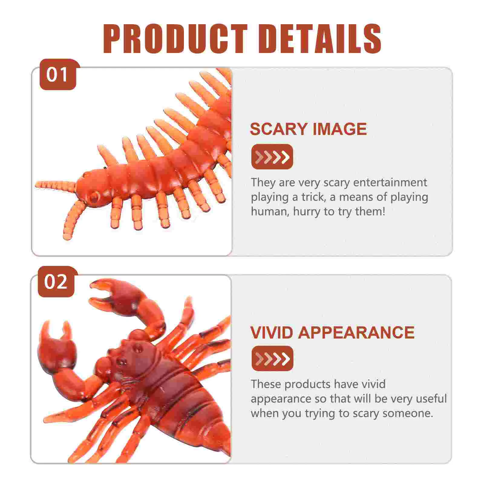 50 Pcs Prank Props Centipede Shaped Toy Toys Fake Artificial Scorpion Plastic Spider Plaything Model Models