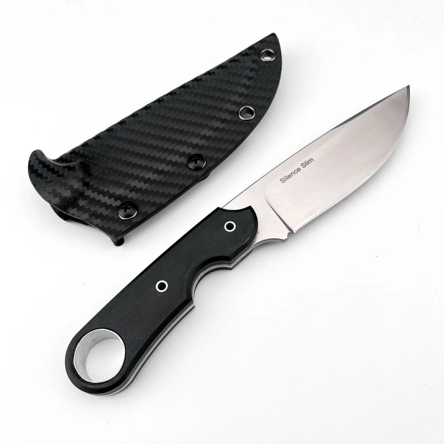 Basic 1: Sheathed Small Straight Knife with D2 Blade and G10 Handle A High-hardness Sharp Outdoor Camping and Exploration Tool