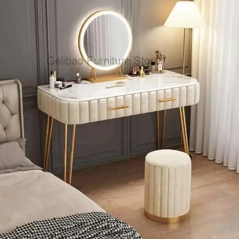 

White Bedroom Chair Mirror Drawer Dressing Table Makeup Dressing Table Women Led Penteadeiras De Maquiagem Room Furniture