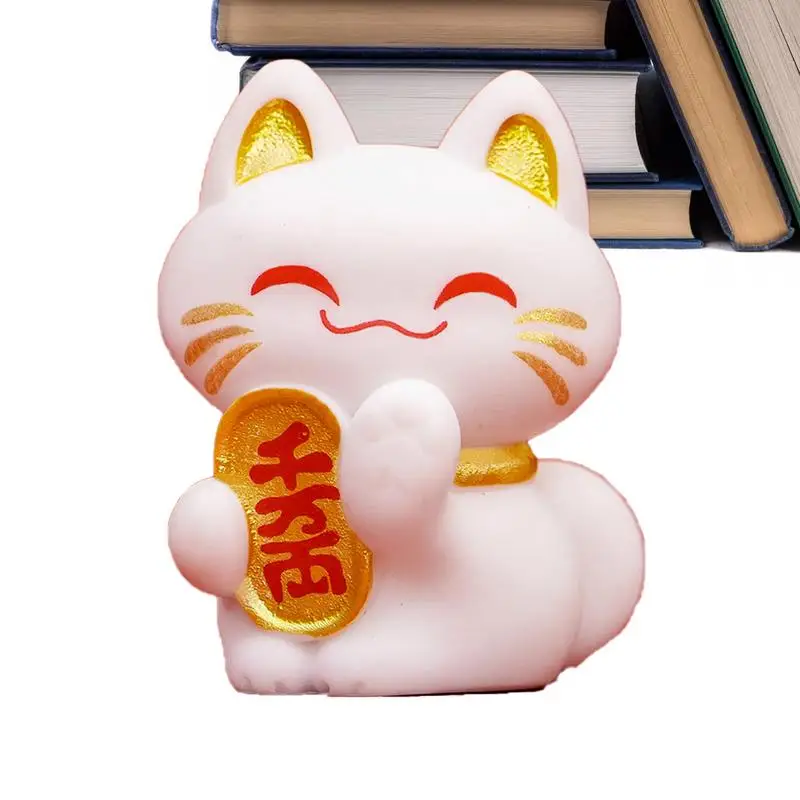 Maneki Neko Figurine Maneki Neko Fortune Cat Figurine Fortune Decor Animal Cat Characters Collectible Figurine For Cake Toppers