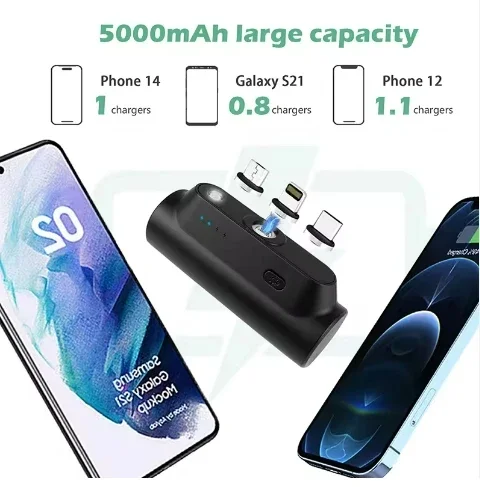 3000mAh 3 in 1 Mini Power Banks & Power Station Portable Travel Mobile Power Bank