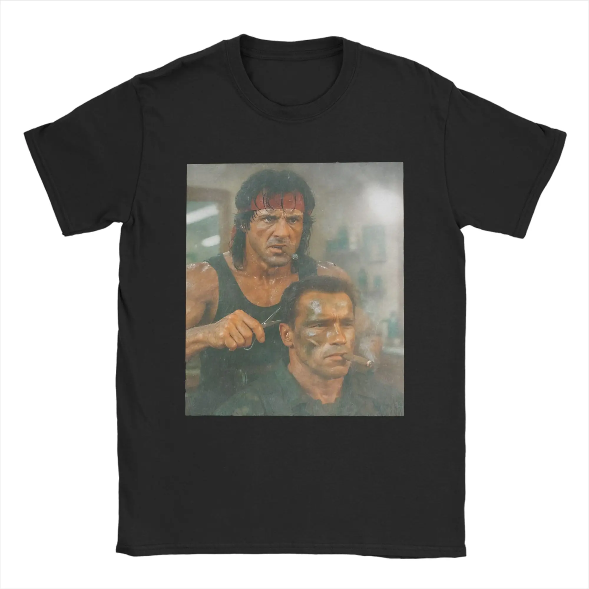 Predator BarberJohn Rambos Cotton T-Shirt For Adult Summer  T-Shirts Comfortable Hippie Tee Shirt Oversized Hot Sale Clothing