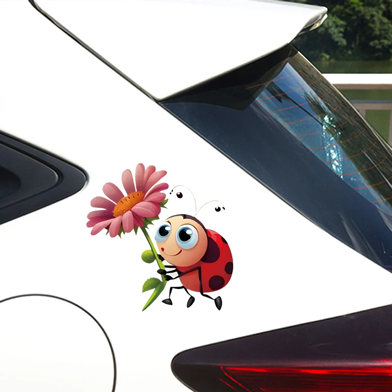 JT442# 1pc Car Sticker Ladybug Pattern Sticker - Also Suitable For Water Bottles, Laptops