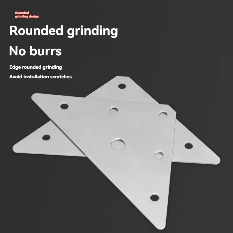 10 Sets of Stainless Steel Corner Brackets and Flat Angle Iron Fasteners for Supporting Furniture and Hardware. view 5