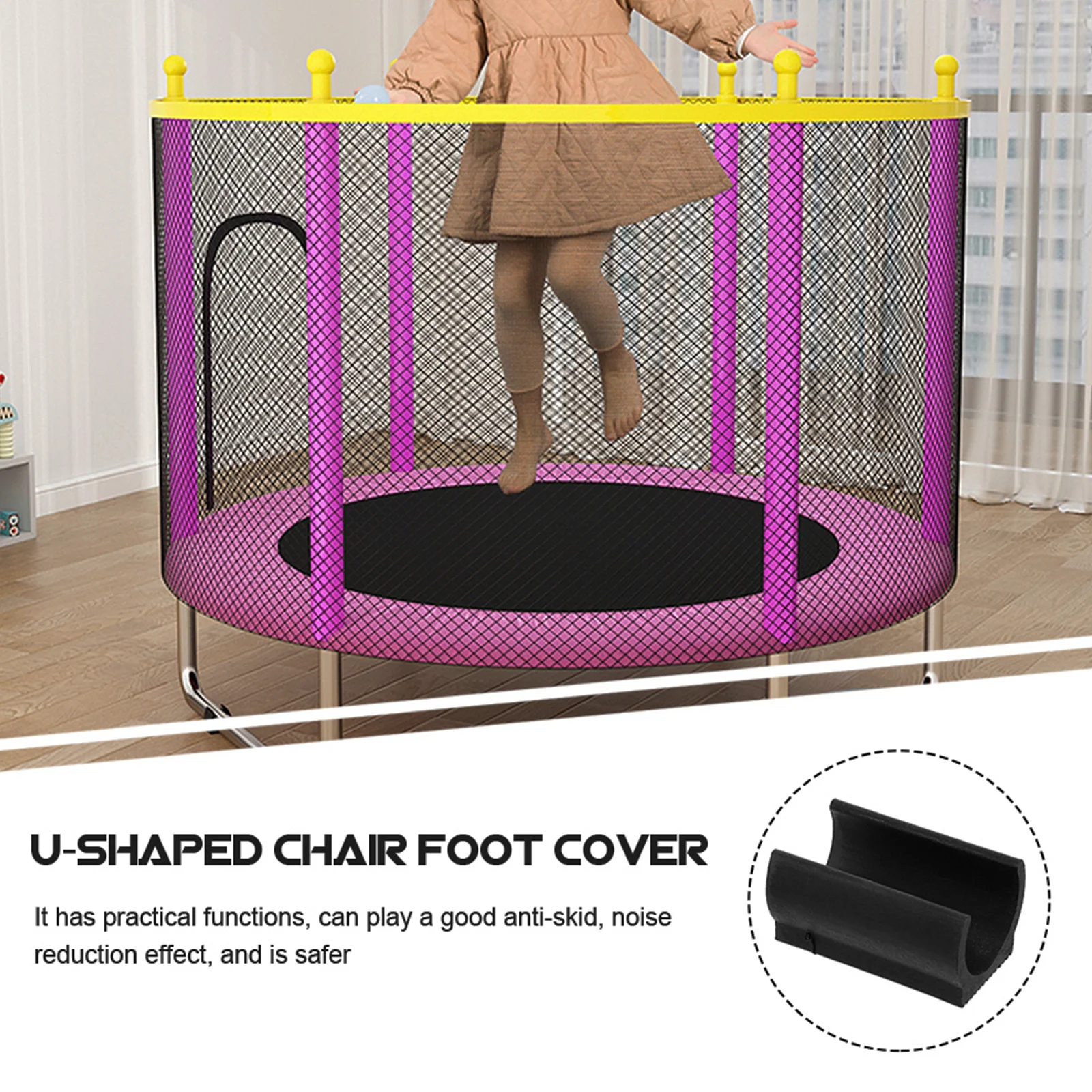 

25 pcs Foot Pads U-Shaped U-Shaped Foot Cover Chair Leg Caps Floor Protectors For Furniture Trampoline Chair Feet Covers