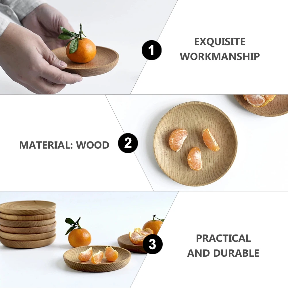 

Snack Plate Practical Serving Tray Party Platter Food Round Appetizer Plates for Wood Wooden