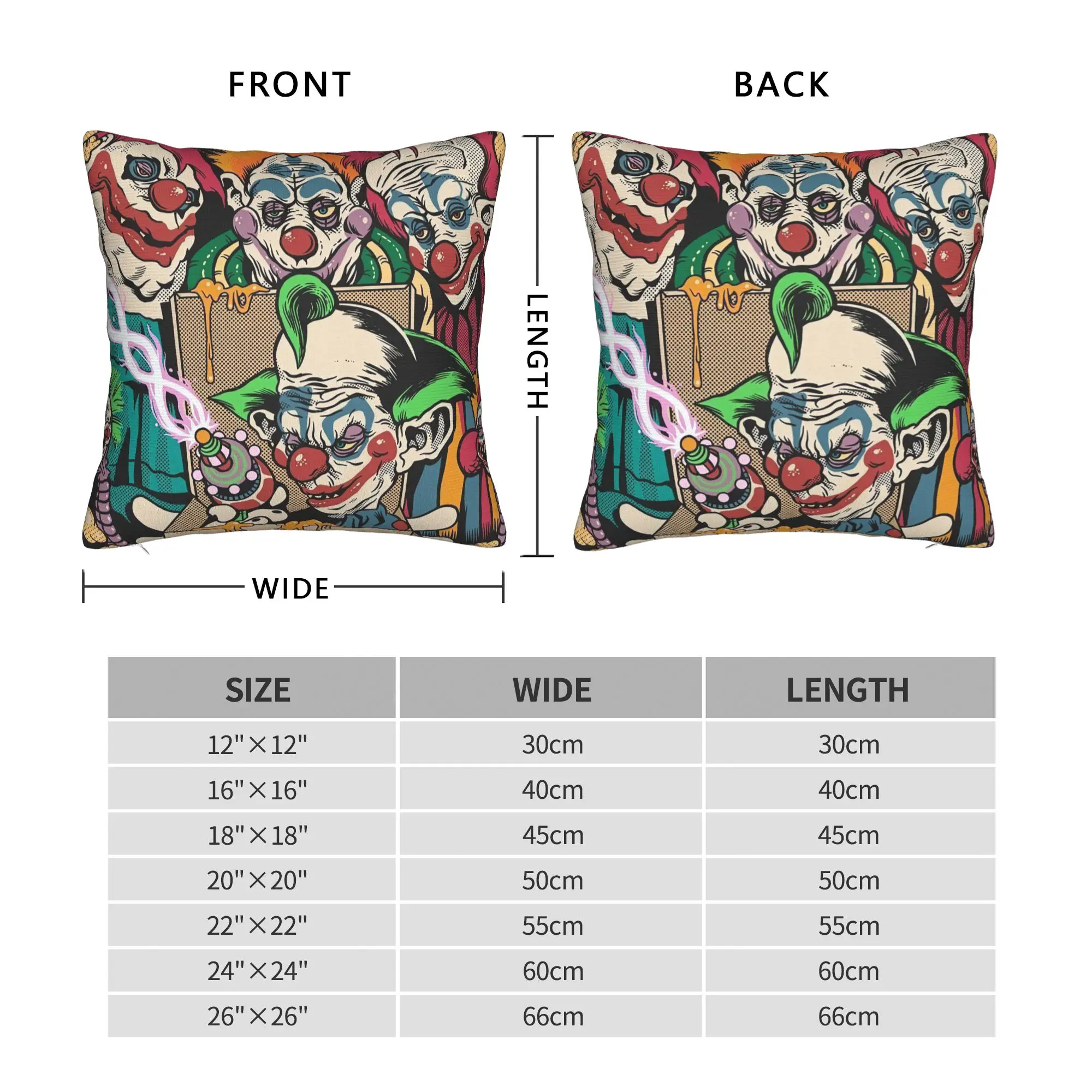 Killer Klowns From Outer Space Wax Pillow Case  Vintage Pillow Cover Print Pillowcases For Sofa Couch Bed Living Room