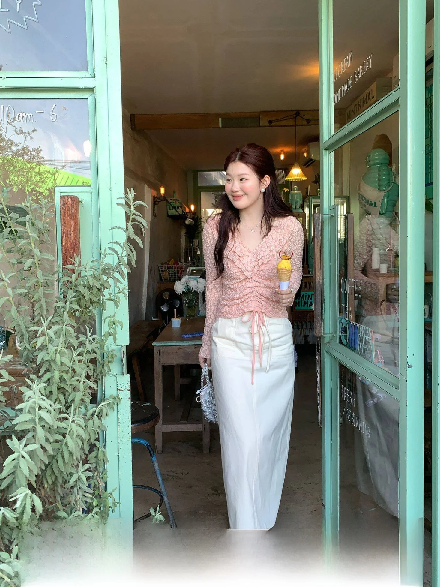 

Юбка А-силуэта из чистого хлопка для женщин, со средней талией, с разрезом, универсальная, в корейском стиле, с поясом