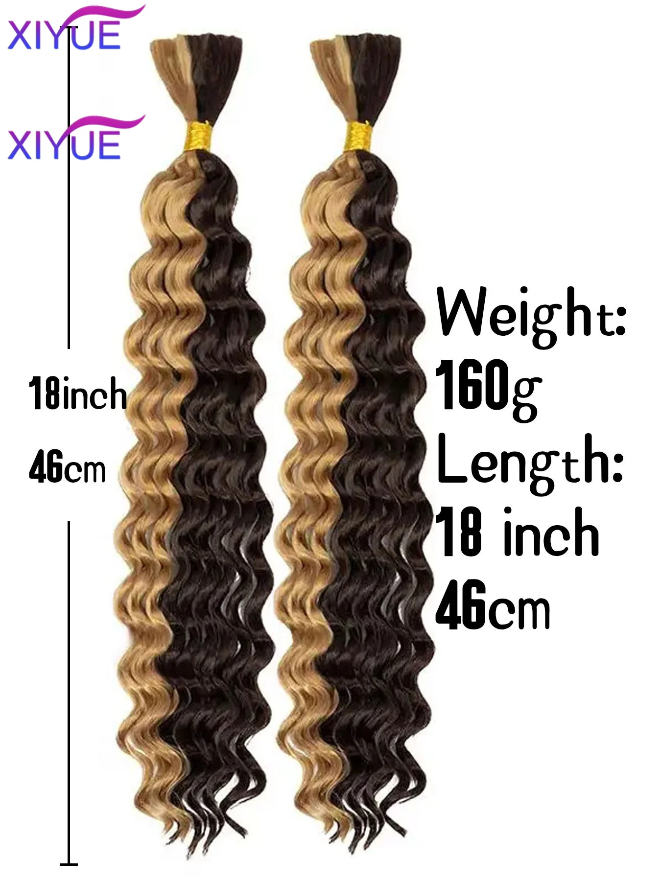 XIYUE Deep Wave Human Braiding Hair 100% Unprocessed Human Hair Braiding Hair No Weft Curly Bulk Human Hair for Braiding