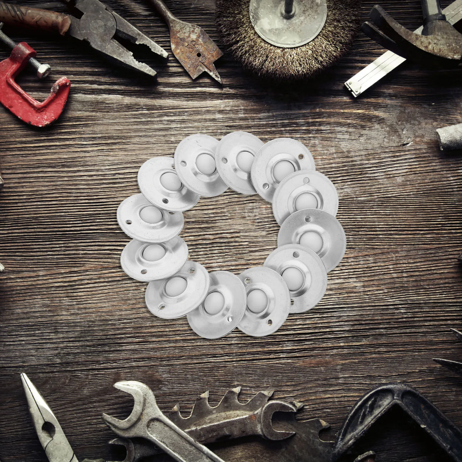 

12Pcs Universal Wheel Ball Bearings Nylon 2 Hole Rollers for Furniture Movement Sofas Shelves Cabinets Durable Ball Bearing