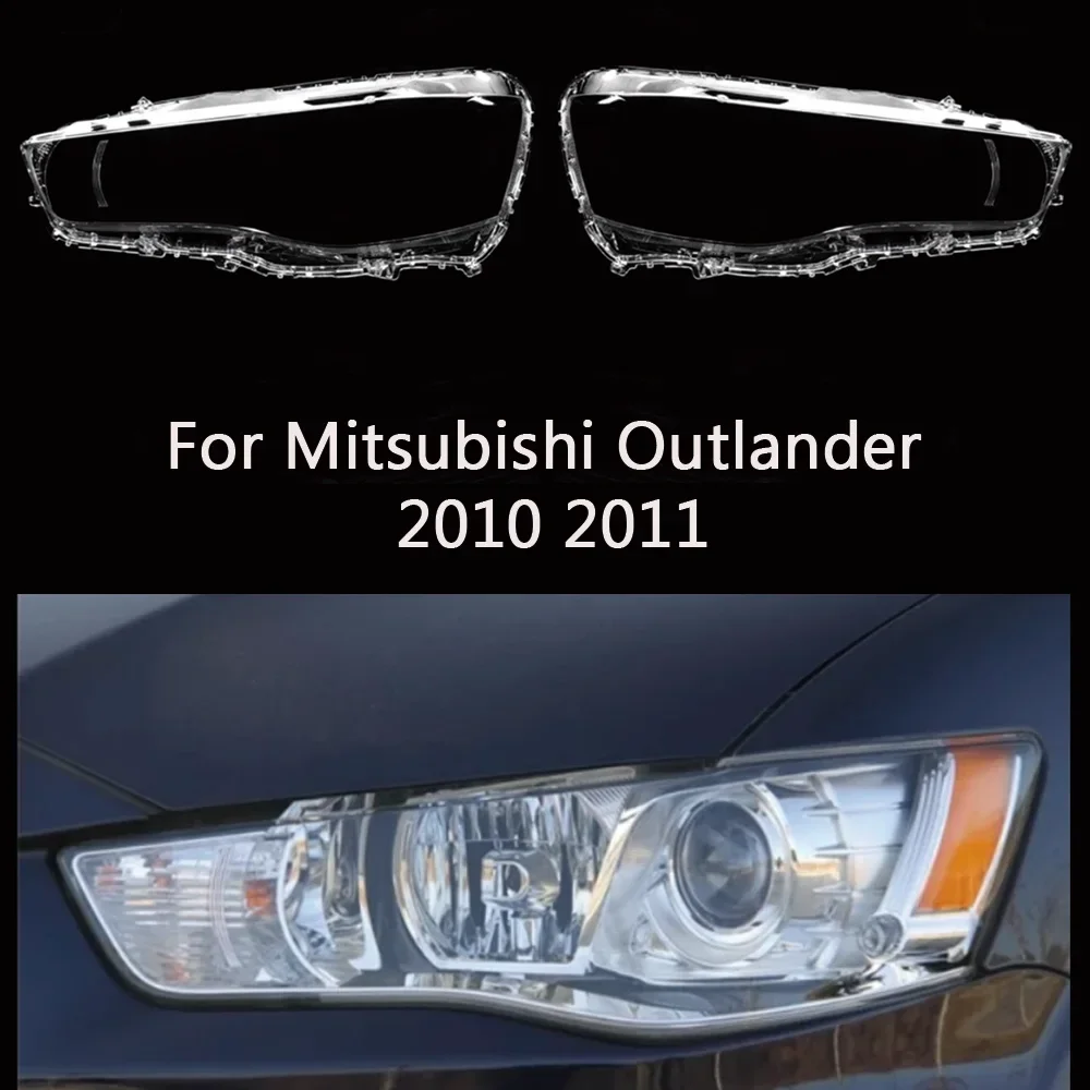 

HTTCY For Mitsubishi Outlander 2010 2011 2012 Car Accessories Headlight Lens Cover Transparent Lampshade Headlamp Shell