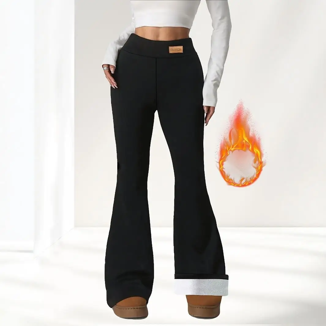 High Waisted Compression Yoga Pants Fitness Leggings Warm Base Layer Pants Pure Color Women's Fashion Winter Collection