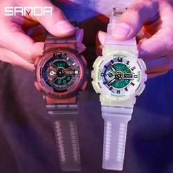 SNADA 2025 New Men's Watches Sports Electronic Wristwatch Waterproof Fashion Fluorescent Dual Display Digital Quartz Watch 3029