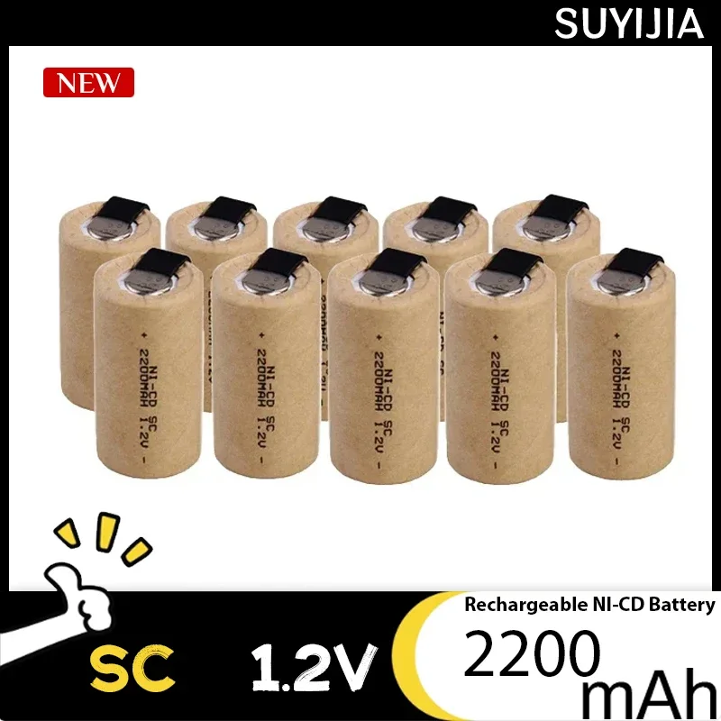 1-18pcs Brand New Electric Drill SC 1.2V 2200mah SubC Nickel Cadmium Battery Rechargeable Battery with Label Power Tool Battery