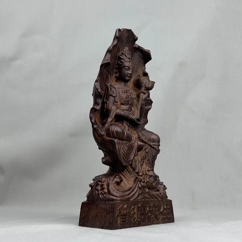 Hand-Carved Agarwood Guanyin Bodhisattva Statue - 8.6