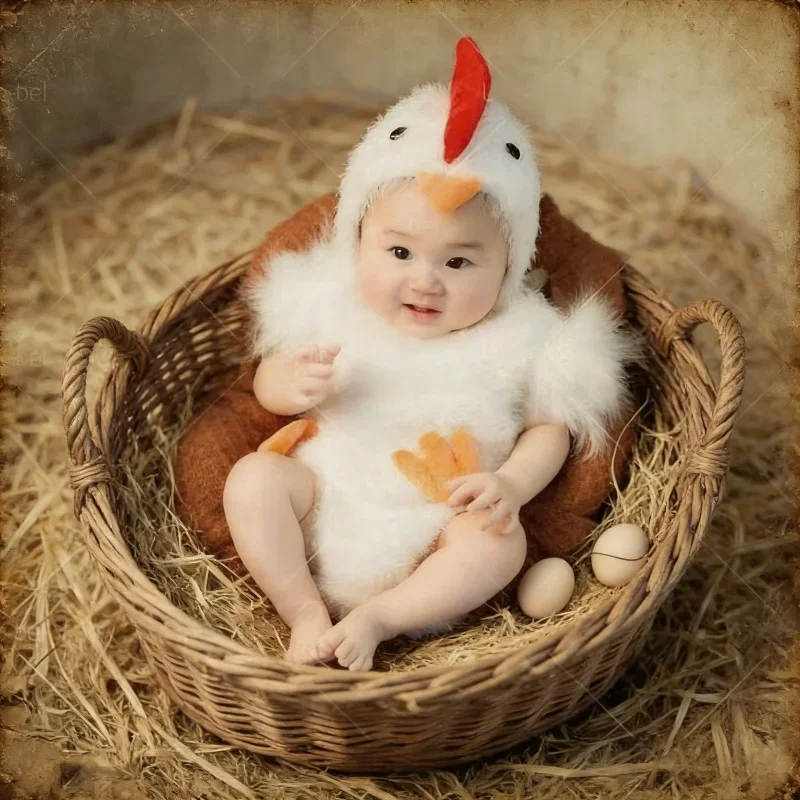 

Children's Photography Clothing Studio Theme Photography Chicken Props Clothing Baby 100 Days Old Creative Studio Art Photo