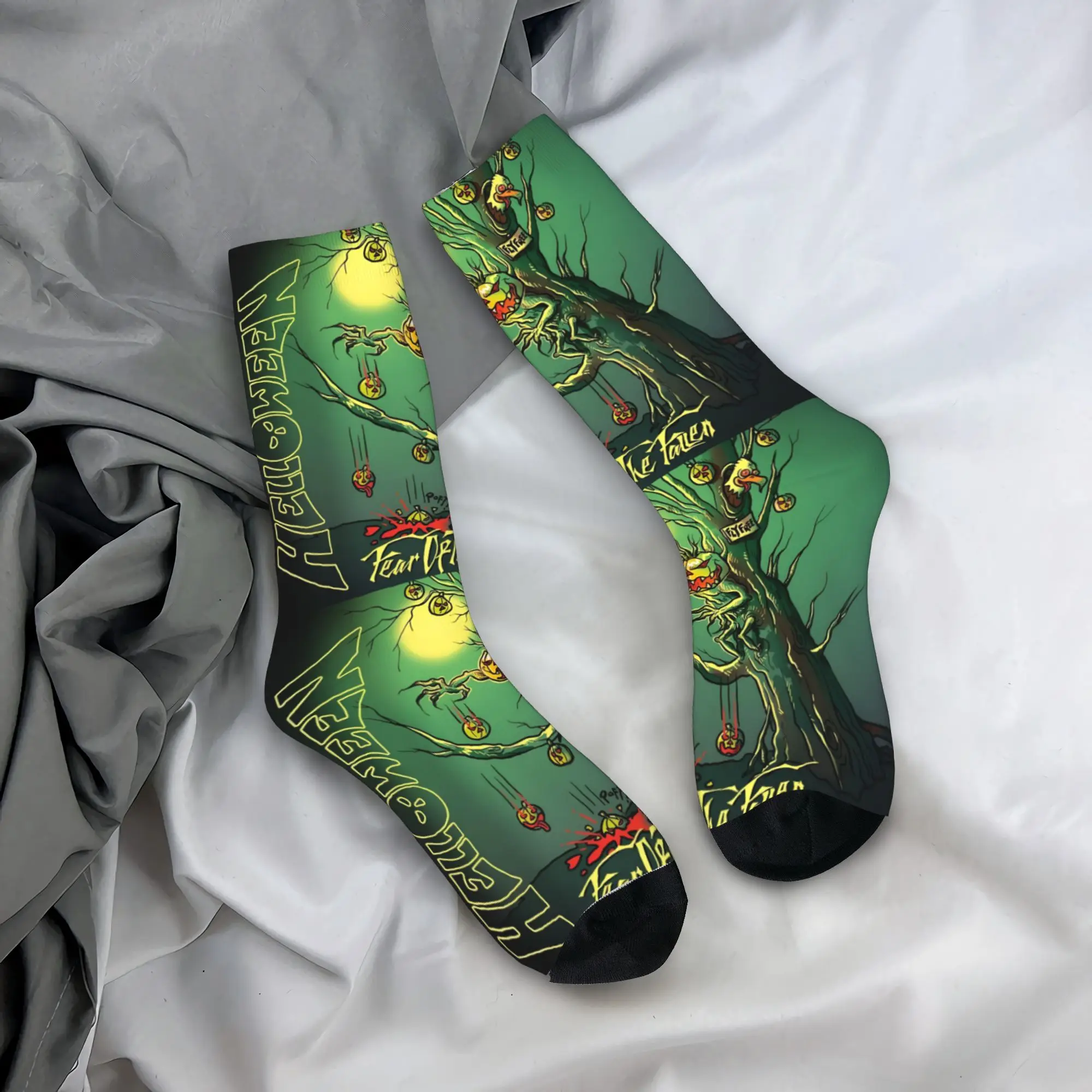 Calzini eleganti da uomo alla moda personalizzati Rock Band Heavy Metal H-Helloweenes Poster Calzini unisex caldi e traspiranti con stampa 3D