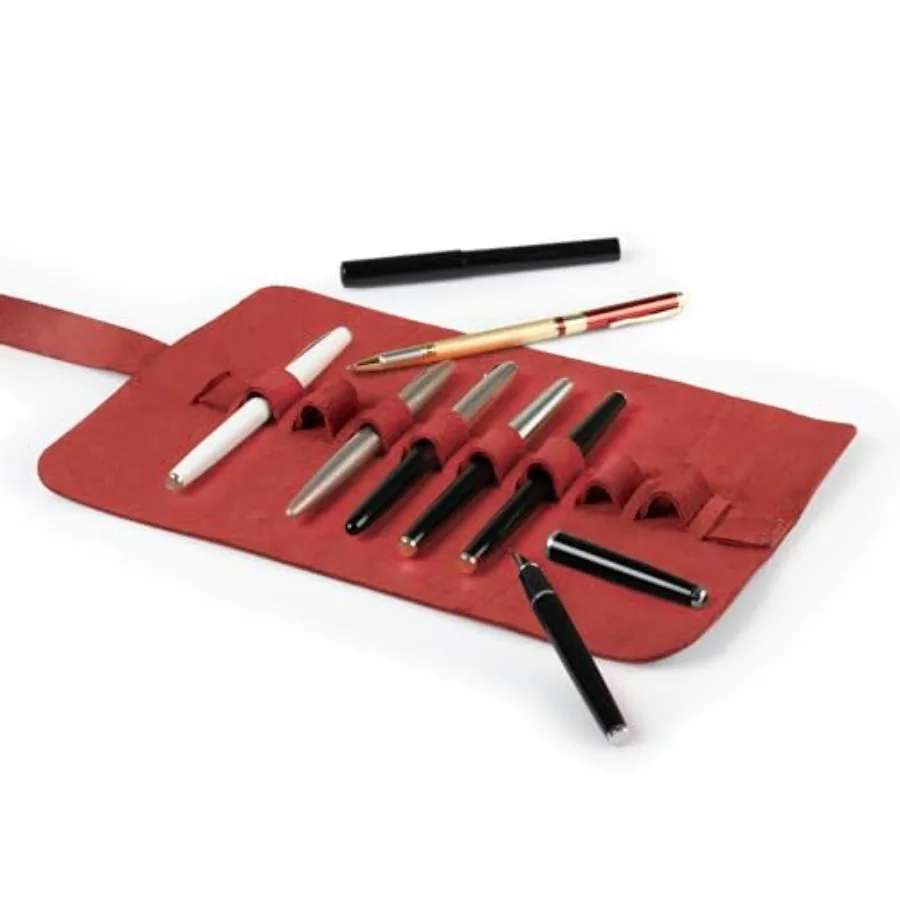 

Кожаный ретро-футляр для ручек и карандашей - пенал с металлической застежкой, сумка для канцелярских принадлежностей