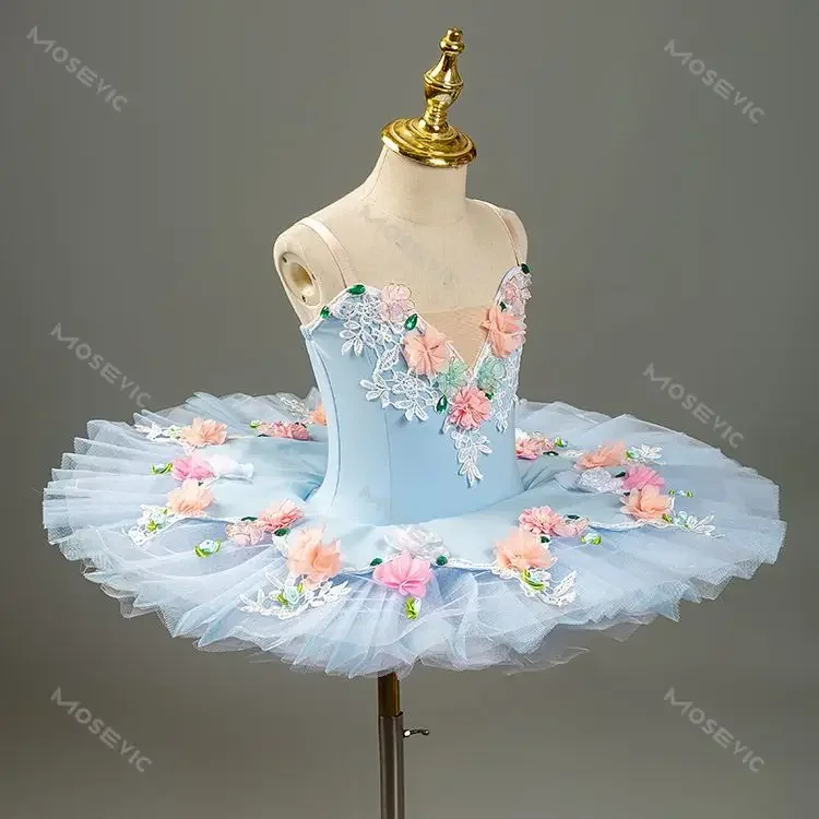 Ballet Tutu Fairy Doll Professional Ballet Dress For Girls Blue Competition Performance Clothes Ballerina Balet Dress Girl