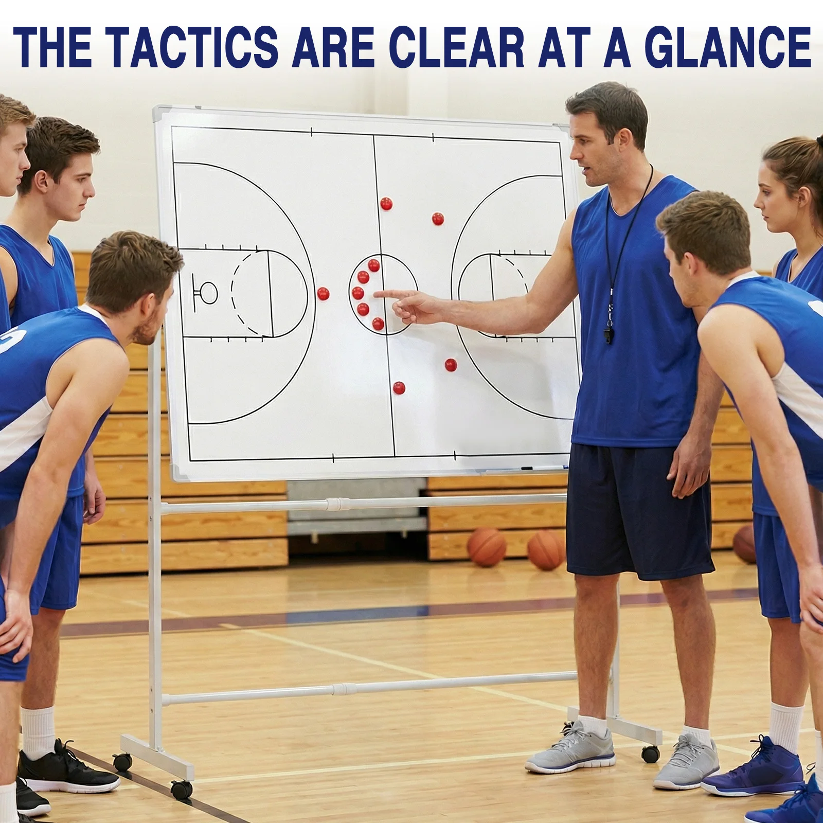 

Двусторонняя футбольная тренерская доска с поворотом на 360 градусов, регулируемая по высоте, с магнитами, маркером и ластиком для тренеров