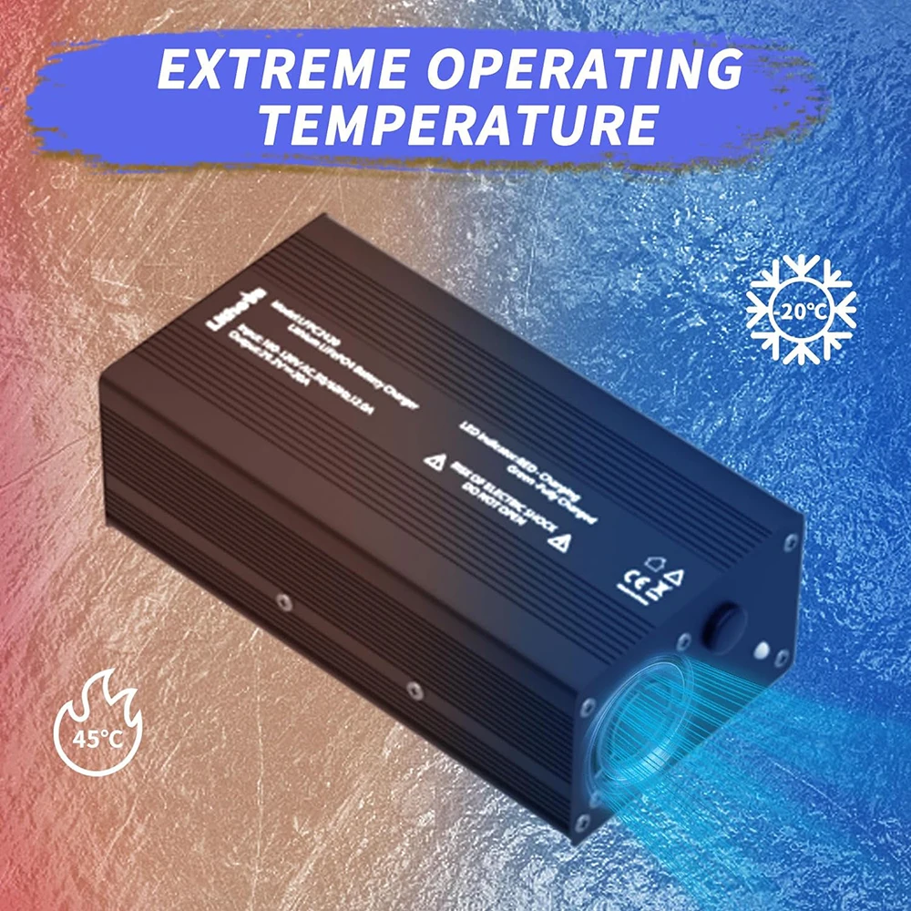 Lifepo4 리튬 충전기, 냉각 선풍기, 다중 보호 기능, 24V, 29.2V, 50A, 200V, 240V, 24V, 8S, Lifepo4 배터리