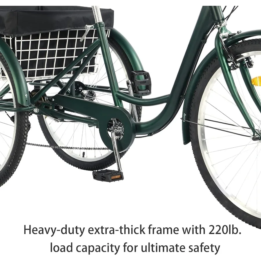 الكبار Trikes 24 26 بوصة عجلات منخفضة خطوة مع سلة البضائع أداة التجميع الكامل الكبار دراجة ثلاثية العجلات ثلاث عجلات دراجة ثلاثية العجلات كروز #2